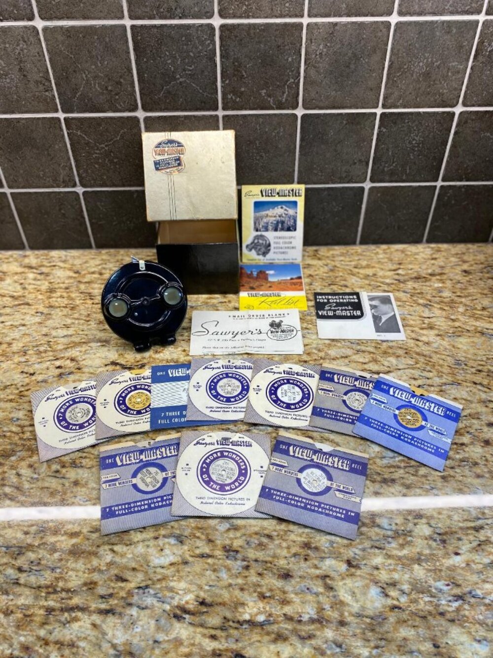 Vintage 1950s Sawyer's View-Master Lot, Includes Reels, Box, Manuals